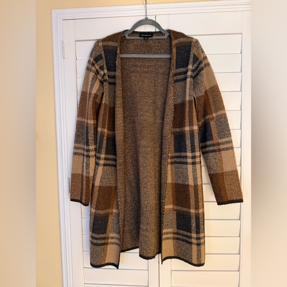 Plaid Cardigan Sweater